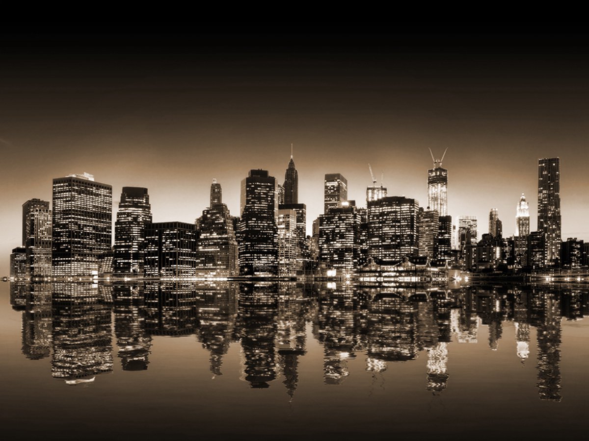 Fotobehang - New York - sepia.