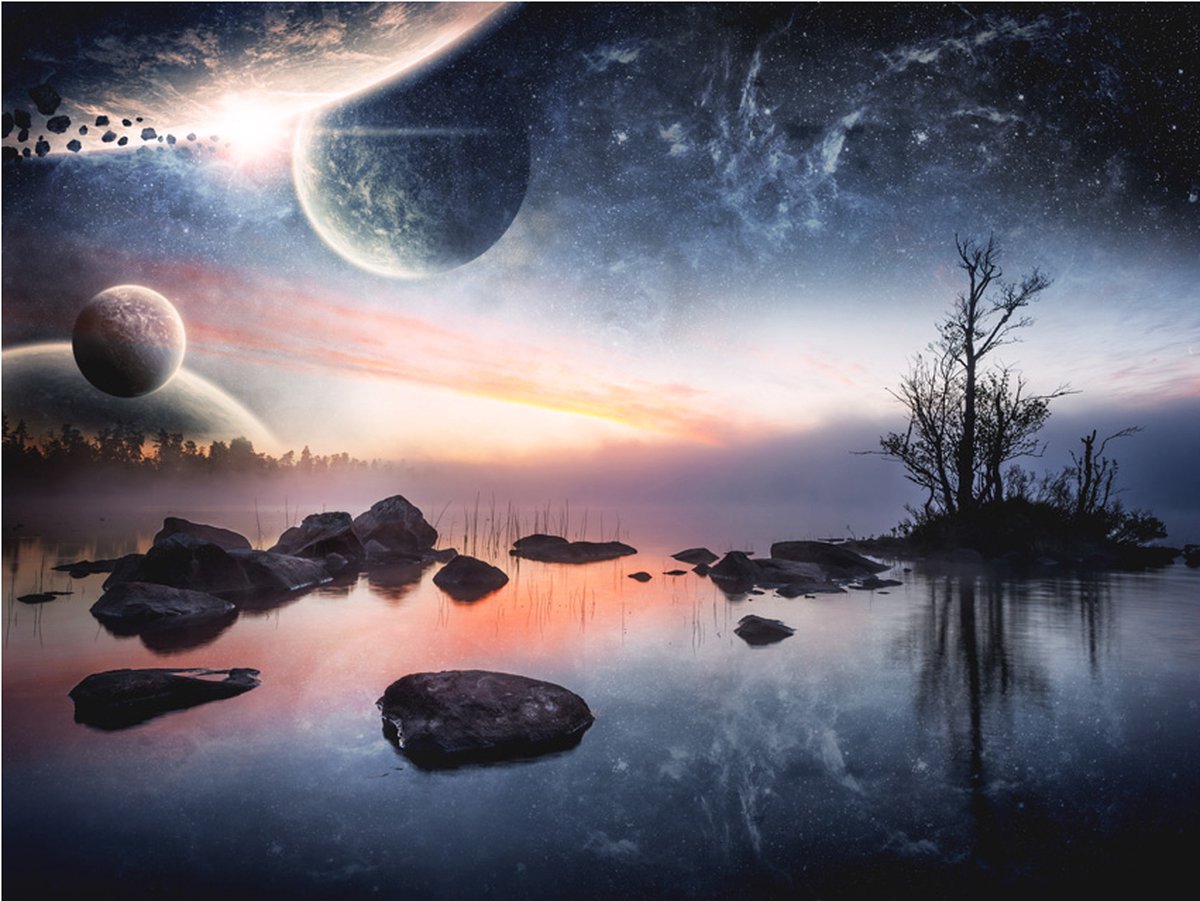 Fotobehang - Kosmisch landschap.