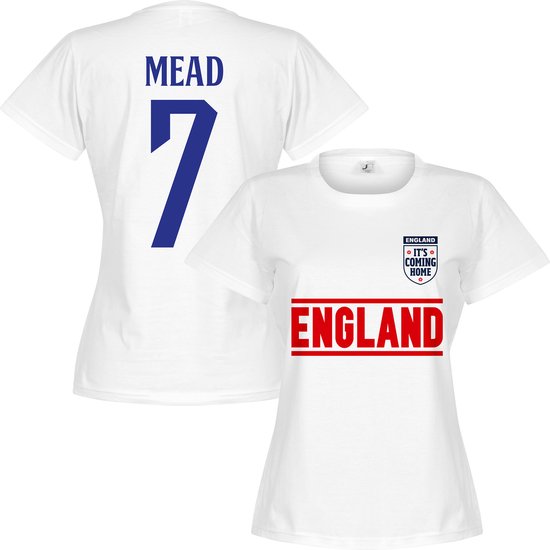 Engeland Mead 7 Dames Team T-Shirt - Wit - S