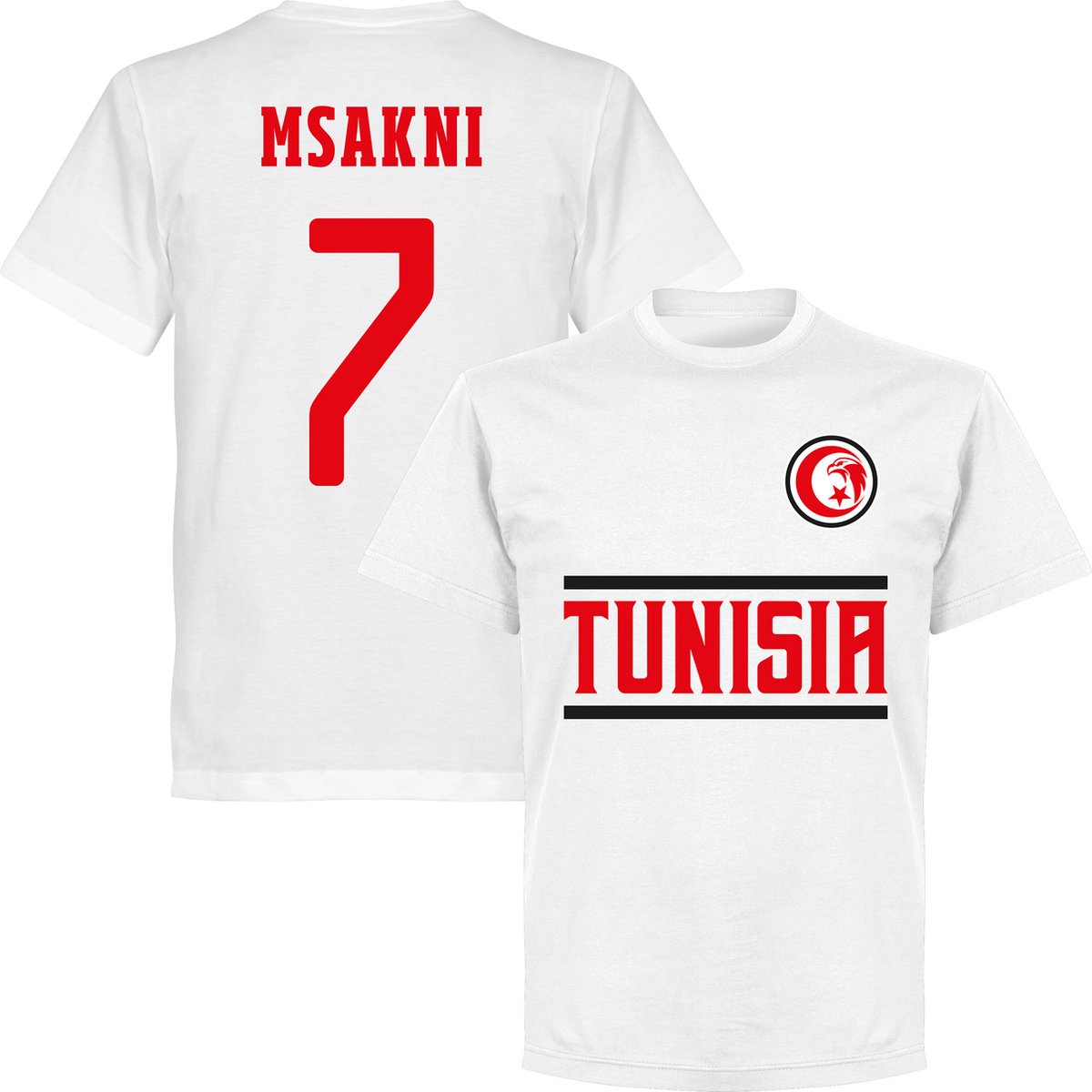Tunesië Msakni 7 Team T-Shirt - Wit - XXL