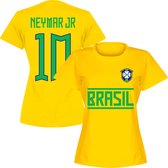 Brazilië Neymar JR 10 Dames T-Shirt - Geel - XXL
