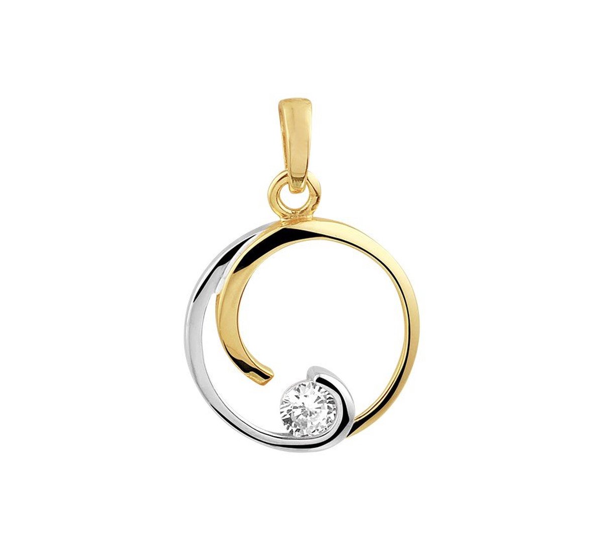 hanger rond zirkonia bicolor gestift