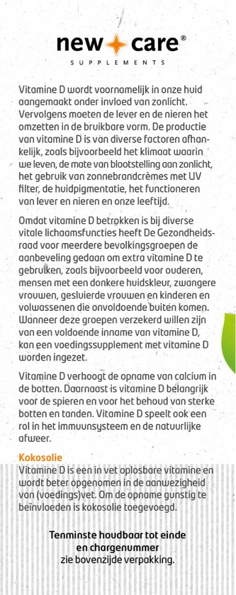 New Care Vitamine D3 10mcg - 100 capsules