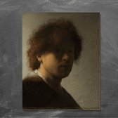 Wanddecoratie / Schilderij / Poster / Doek / Schilderstuk / Muurdecoratie / Fotokunst / Tafereel Zelfportret - Rembrandt van Rijn gedrukt op Forex