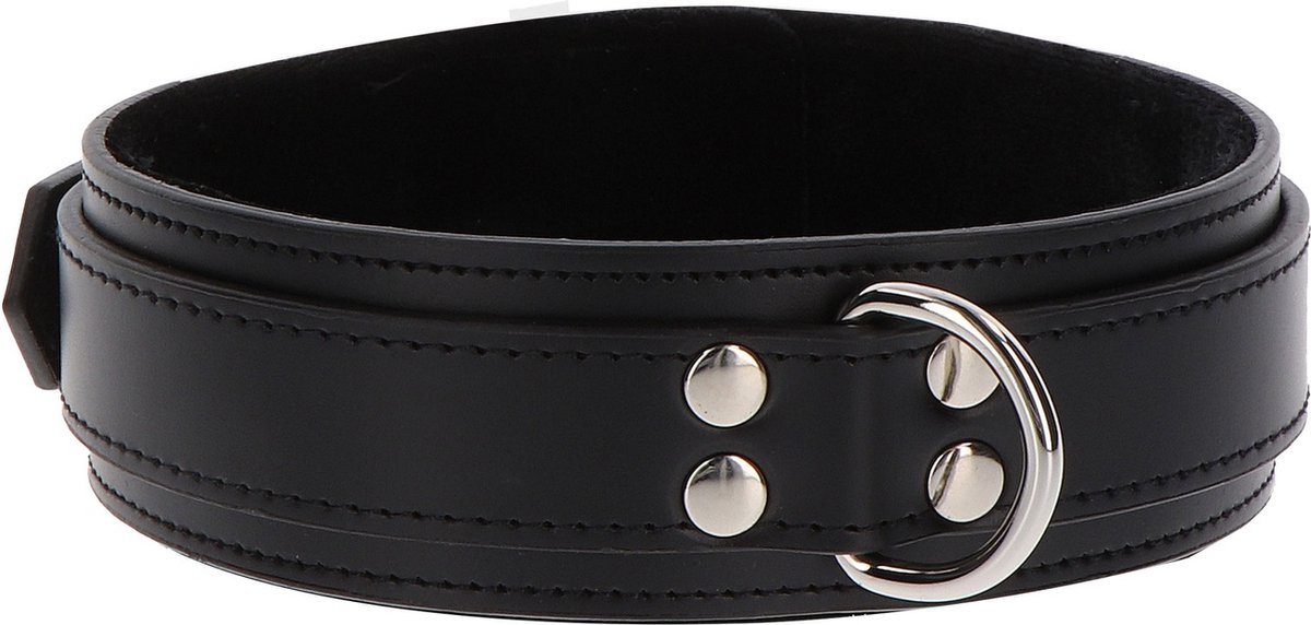Taboom - Heavy D-Ring Collar - Bondage / SM Collar and leash Zwart