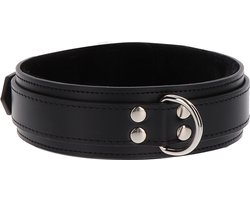 Taboom - Heavy D-Ring Collar - Bondage / SM Collar and leash Zwart