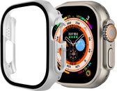 By Qubix Apple Watch Ultra case - Zilver - Geschikt voor Apple Watch 49mm hoesje - screenprotector - Bescherming iWatch - Bescherm hoesje
