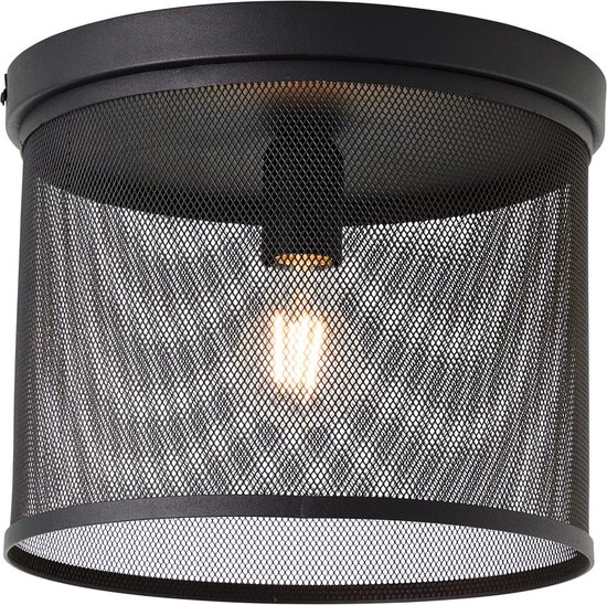 BRILLIANT lamp, Tonno plafondlamp 1-vlammig zwart korund, metaal, 1x A60, E27, 52W, normale lampen (niet meegeleverd), A++