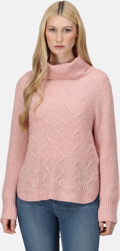 Tuopuda dames gebreide jas, warme gebreide trui, oversize, rolkraag pullover, grof gebreid, winterjas, wintertrui, gebreide trui, sweater, lang, casual sweatshirt, asymmetrisch bovenstuk, maat S-XL