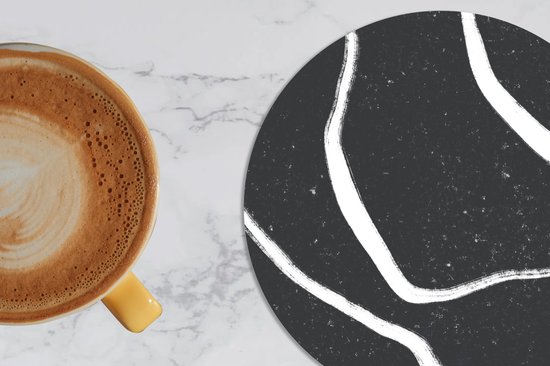 Sous-verres de verre - Rond - Ligne - Minimalisme - Design - 10x10 cm - Dessous de verre - 6 pièces