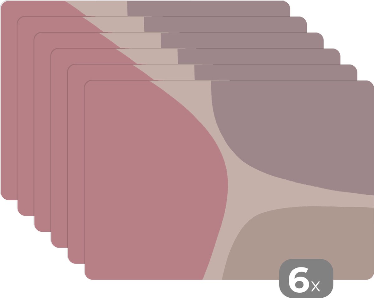 Placemat - Pastel - Design - Abstract - Placemats - Onderleggers placemat - 45x30 cm - 6 stuks