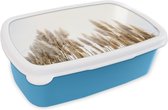 Broodtrommel Blauw - Lunchbox - Brooddoos - Graan - Lucht - Pastel - 18x12x6 cm - Kinderen - Jongen