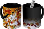 Magische Mok - Foto op Warmte Mokken - Koffiemok - Bomen - Herfstbladeren - Natuur - Magic Mok - Beker - 350 ML - Theemok