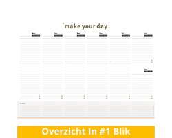 Purpuz Deskplanner - Bureauplanner - Weekplanner - To-Do Planner - Met Dagdoel en Reflectie - XL A4+