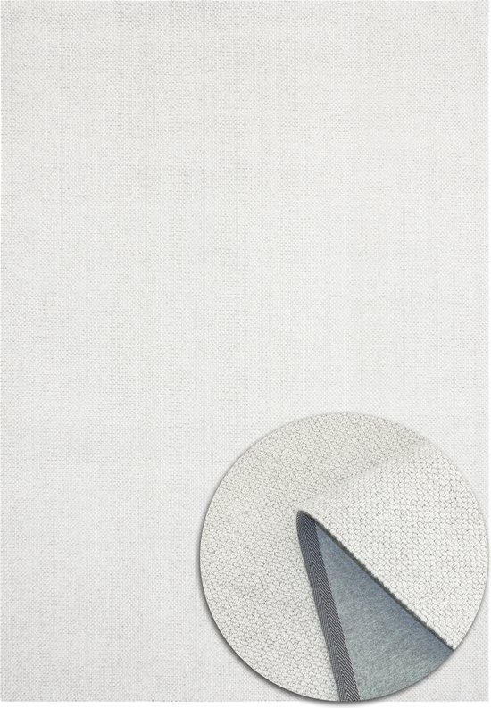Vloerkleed - Handgeweven look - Zacht - Modern tapijt - Scandinavisch design - Wol en polyester - Woonkamer Slaapkamer Eetkamer Kinderkamer - Naturel Crème - 160cm x 230cm