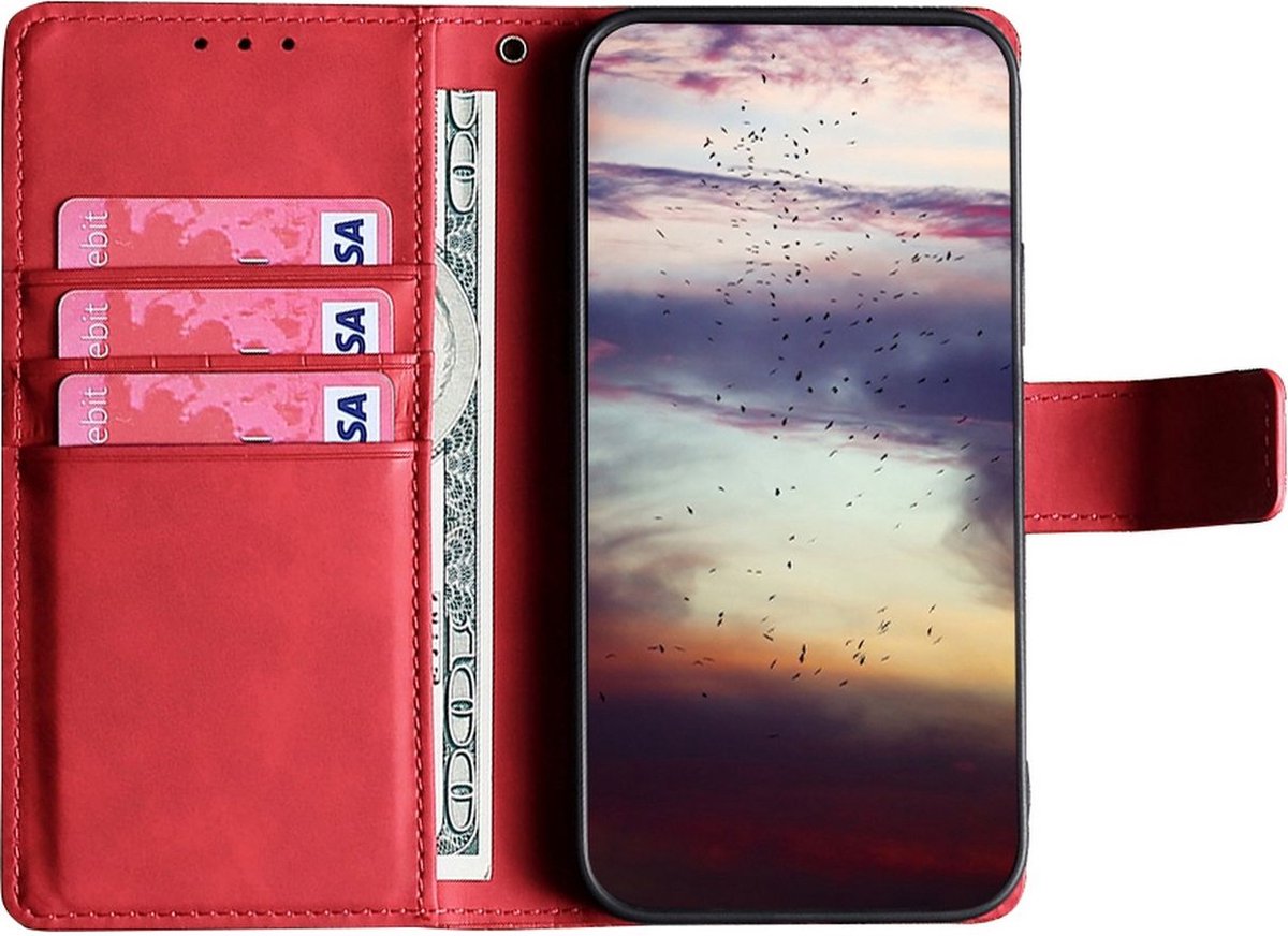 Coque Livre (bookstyle) à Rabat Pour Motorola Edge 30 Neo - Rouge - TPU - Neuve