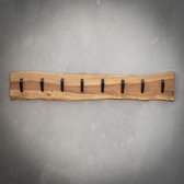 Kapstok Edge | 8 haken | bruin / zwart | hout / metaal | 90 x 15 cm | hal | modern design