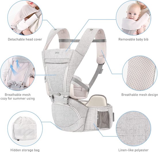 ASSISE PORTE BÉBÉ ERGONOMIQUE - CEINTURE DE SÉCURITÉ INTÉGRÉE – La