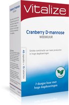 Vitalize Cranberry D-Mannose Weekkuur 60 stuks - 7-daagse kuur met een krachtige dosering - Met handige innamekaart