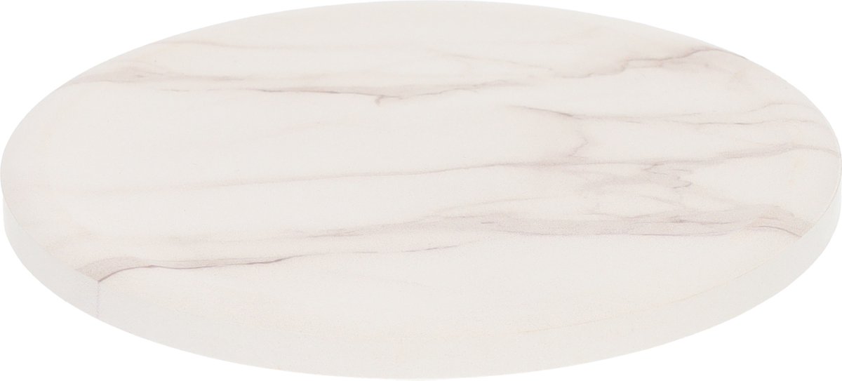 QUVIO Onderzetters - Set van 6 - Met houder - Voor glazen - Onderleggers - Marmerlook - Wit - Zwarte houder - Hout - Metaal - Diameter 10,5 cm — cadeau in Wonen & Interieur - foto 6
