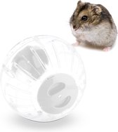 Relaxdays boule de hamster transparente - 18,5 cm - boule de course hamster nain - boule de souris - blanc