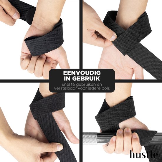 hustle - Cyaan Lifting Straps - met Padding en Anti-slip - Padded - Lifting Grips/Hooks - Deadlift Straps - Voor Fitness