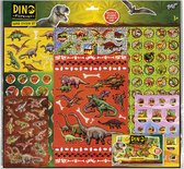 Totum Forever Dino speelgoed stickers XL super stickerset dinosaurus thema 7 sticker vellen incl. metallic en 3D puffy stickers - 38 x 36 cm