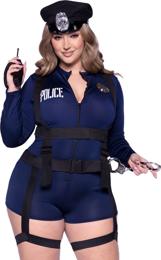 Leg Avenue Costume -XL/2XL- Flirty Cop Blauw/Argent