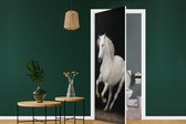Deursticker Paarden - Zwart - Portret - 85x205 cm - Deurposter
