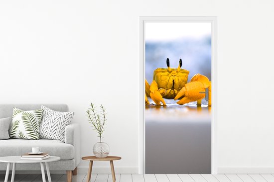 Deursticker Krab - Strand - Zee - 75x205 cm - Deurposter
