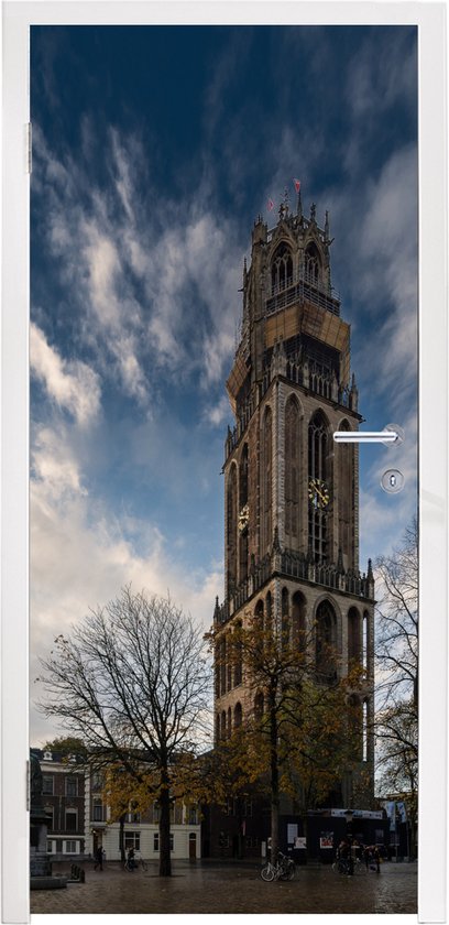 Deursticker Zon - Domtoren - Utrecht - 85x215 cm - Deurposter