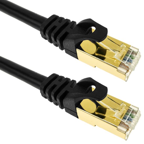 BeMatik - Câble réseau Ethernet 50 cm LAN SFTP RJ45 Cat.7 noir | bol