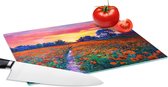 Glazen Snijplank - 28x20 - Schilderij - Natuur - Bloemen - Olieverf - Snijplanken Glas