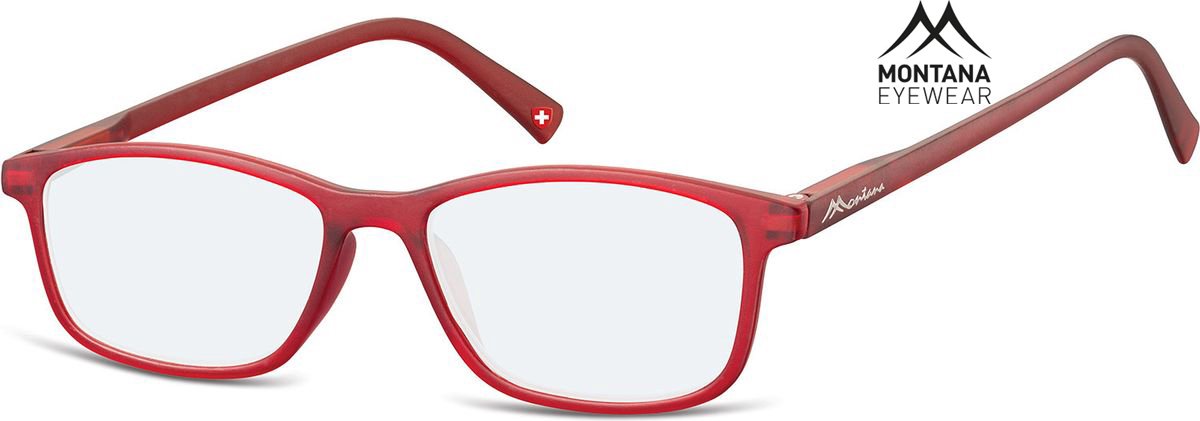 Montana Eyewear BLF51A leesbril - beeldschermbril +1.00 rood - rechthoekig - incl. hardcase