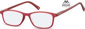 Montana Eyewear BLF51A lunettes de lecture - lunettes d'ordinateur +1,00 rouge - rectangulaire - étui rigide inclus