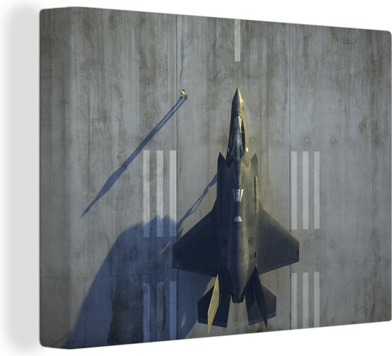 Canvas Schilderijen - De straaljager F-35 Lightning II op de grond - Wanddecoratie