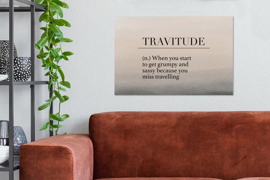 Tableau Peinture Proverbes - Citations - Quand tu commences à devenir grincheux et impertinent parce que voyager te manque - Travitude - 60x40 cm - Décoration murale