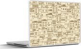 Laptop sticker - 12.3 inch - Patronen - Huis - Skyline - 30x22cm - Laptopstickers - Laptop skin - Cover