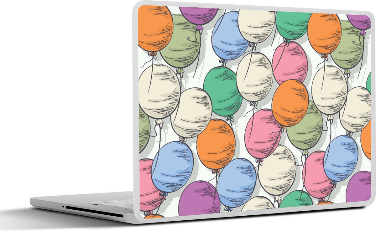 Laptop sticker - 13.3 inch - Ballonnen - Patroon - Feest - 31x22,5cm - Laptopstickers - Laptop skin - Cover
