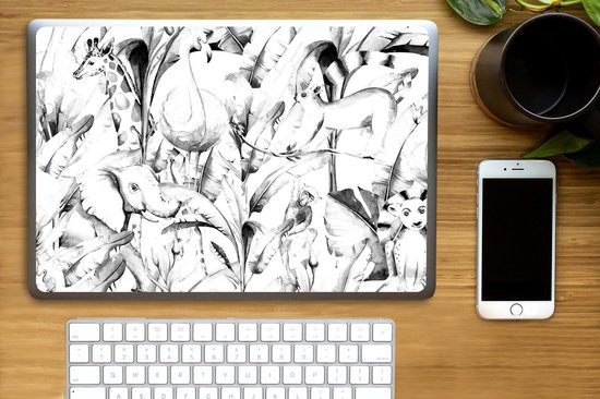Autocollant pour ordinateur portable - 15,6 pouces - Aquarelle - Animaux - Plantes - Jungle - Garçons - Filles - Enfants - 36x27,5 cm - Autocollants pour ordinateur portable - Skin pour ordinateur portable - Couverture