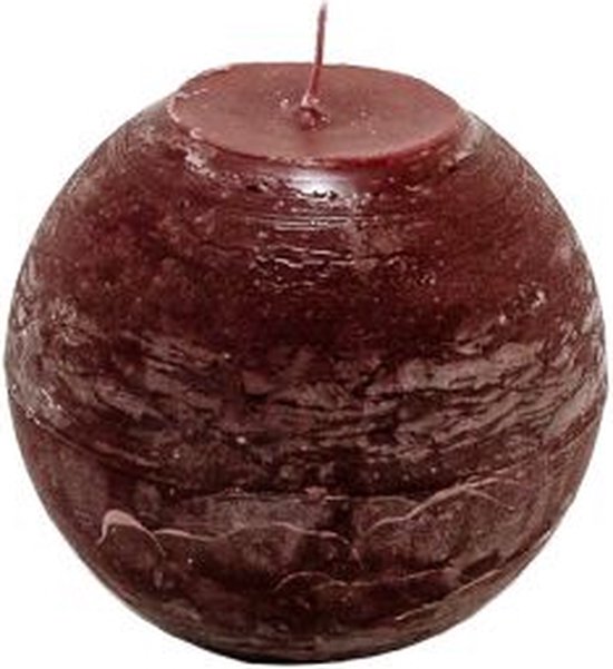 Bougie boule - rouge - diamètre 12 cm - paraffine - lot de 2