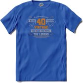 40 Jaar vintage legend - Verjaardag cadeau - Kado tip - T-Shirt - Meisjes - Royal Blue - Maat 12 jaar