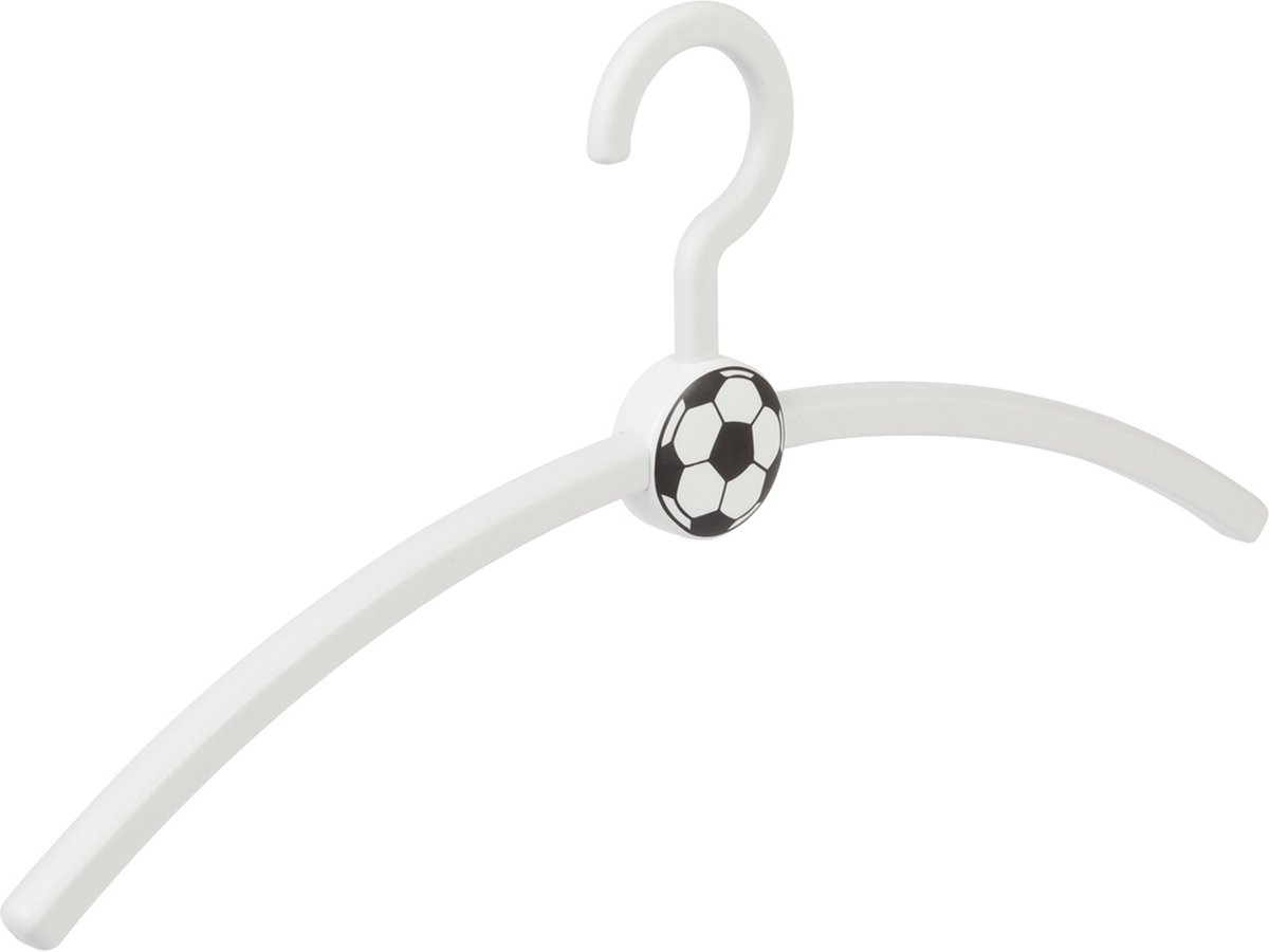 De Kledinghanger Gigant - 6 x Garderobehanger Fan / voetbalhanger kunststof wit, 45 cm