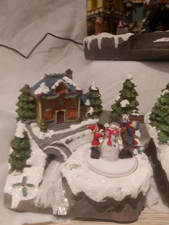 kerstdorp huisjes set van 3 stuks met licht en beweging lxbxh 19x16x15cm winterdorp kerst