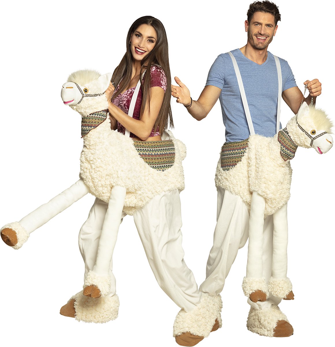 Boland - Kostuum Op een lama (one size) - Multi - One size - Volwassenen -  - Dieren | bol.com