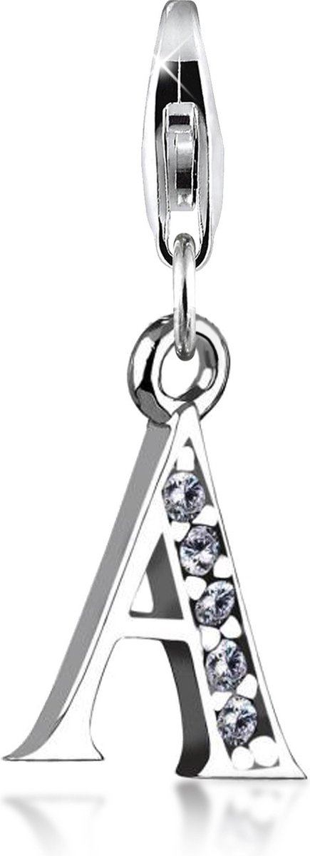 Nenalina - Bedel - Bedeltje Hanger Letter in 925 Sterling Zilver voor alle gangbare Charmdragers - Dames