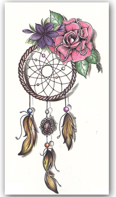 Dromenvanger met Veren - Naturel - Drie Ringen - - Beauty Dromenvanger met Veren - Naturel - Drie Ringen - - Beauty