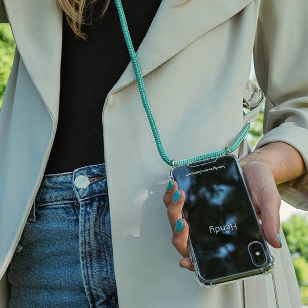Hendy telefoonhoesje met koord - Classic - Summer Green - iPhone XS Max