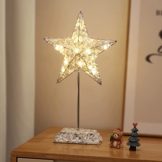 Lampe de table, forme d'étoile, lampe de chevet, LED, lampe de décoration,  blanc