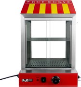 Hotdog Commerciële Stoompan Machine RVS - 100 hot dogs + 30 broodjes - Inclusief 3 Sausflessen + Tangen - Catering Evenementen - 2000W
